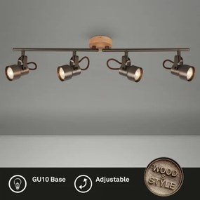 Briloner 2872-045 - Faretto LED TAHUN 4xGU10/5W/230V 3000K marrone