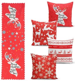 Set di 4 federe natalizie e runner da tavola Joy - Minimalist Cushion Covers