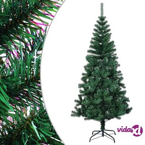 vidaXL Albero di Natale Artificiale Punte Iridescenti Verde 210 cm PVC