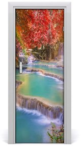 Adesivo per porta Cascata in autunno 75x205 cm