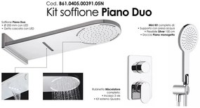 Nikles Piano Duo set doccia con miscelatore soffione slim illuminato led getto cascata doccetta e corpo incasso cromo