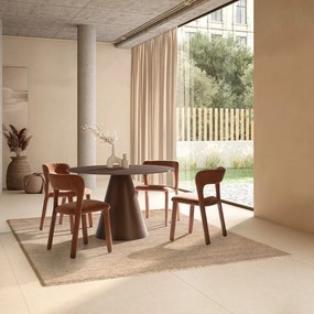 Tavolo da pranzo rotondo con piano in vetro ø 120 cm Vida – MOME