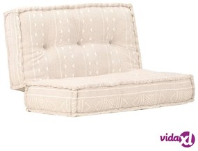 vidaXL Pouf 100x100x20 cm in Tessuto Beige