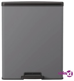 Curver Pattumiera a Pedale Doppia Deco 26L+26L Grigio Freddo