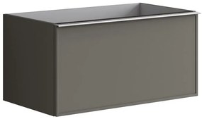Struttura semi colonna da bagno Pixel2 cassetti laccato opaco grigio carbone L 80 x H 40 x P 45.5 cm