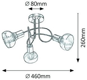 Rabalux 5548 - Lampadario fisso HOLLY 3xE14/40W/230V oro