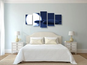 Quadri 5 pezzi – Splendide pietre Zen e luna piena