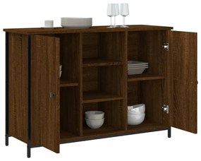 Credenza rovere marrone 100x35x70 cm in legno multistrato