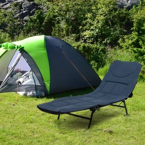 Costway Lettino da campeggio pieghevole con materasso rimovibile schienale regolabile, Lettino campeggio portatile 2 Colori