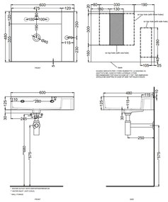 Cielo Enjoy Lavabo 60x48 Sospeso O Da Appoggio Rettangolare Con Troppopieno Bianco lucido