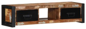 Mobile Porta Tv 100x30x25 Cm İn Legno Massello Di Recupero /