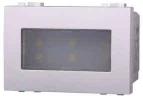 Segnapasso Led 3 moduli 2,4W da incasso per scatola 503 bianco IP20 Bianco freddo 6000K compatibile anche con BTicino Livinglight