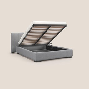 Omero letto imbottito contenitore sfoderabile in tessuto fiammato impermeabile T14 grigio chiaro