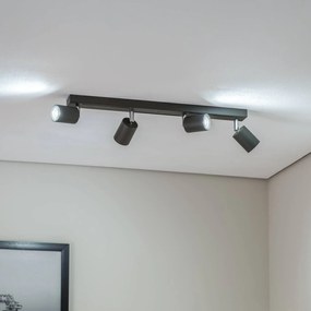 Luminex Faretto da soffitto Jarek antracite/cromo, 4 luci