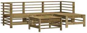 Set divani da giardino 5pz con cuscini legno impregnato di pino