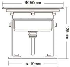 Faro LED 9W RGB+CCT ad Immersione per piscine e fontane - LoRa 433MHz Colore RGB+CCT