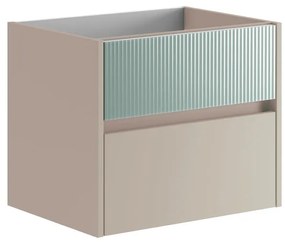 Mobile da bagno sotto lavabo Niwa beige laccato opaco L 59.5 x H 50 x P 45.5 cm 2 cassetti, lavabo non incluso