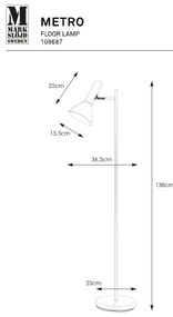 Markslöjd 108687 - Lampada con piedistallo METRO 1xE27/40W/230V bianco
