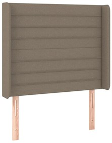 Testiera ad orecchio tortora 103x16x118/128 cm in tessuto