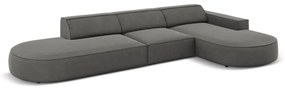 Divano angolare in velluto grigio (angolo destro) Jodie - Micadoni Home
