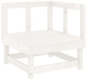 Set Salotto da Giardino 7 pz Bianco in Legno Massello di Pino