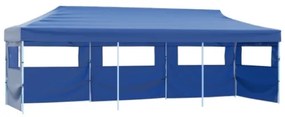 Tenda Pieghevole Pop-Up con 5 Pareti Laterali 3x9 m Blu