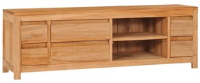 Mobile Porta Tv 120x30x40 Cm İn Legno Massello Di Teak /