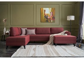 Divano angolare a forma di "U" color mattone Belen - Balcab Home