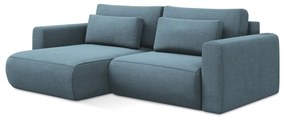 Divano angolare azzurro allungabile/con contenitore (con penisola a sinistra/con chaise lounge) Kapua – Makamii