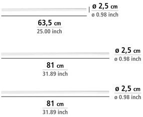 WENKO 19216100 - Supporto per asta UNIVERSALE 2,5x2,5 cm, bianco