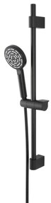 Saliscendi doccia 70 cm regolabile con doccetta tonda in ABS nero opaco Hidra