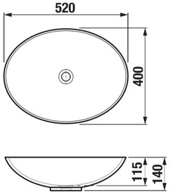JIKA H8183640001121 - Lavabo da appoggio ASTRA 52x40 cm ceramica/bianco