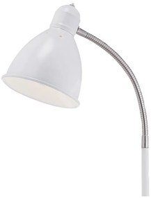 Lampada da terra bianca/argentata con paralume in metallo (altezza totale 145 cm) Nitta – Markslöjd