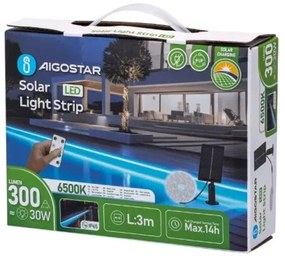 Aigostar - LED Striscia solare dimmerabile LED/1,6W/3,2V 3 m 6500K IP65 + +TC