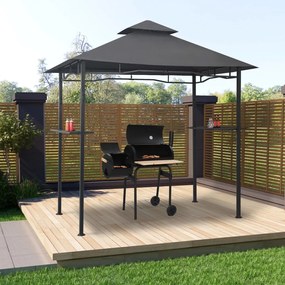 Gazebo Per Barbecue 240x150x255 Cm Antracite İn Acciaio /