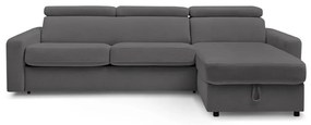 Divano angolare in grigio scuro allungabile (con composizione variabile) Monaco – Bobochic Paris