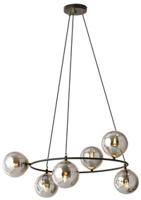 Lampadario a Sospensione AZURA 6 in Acciaio e Vetro 6xE14