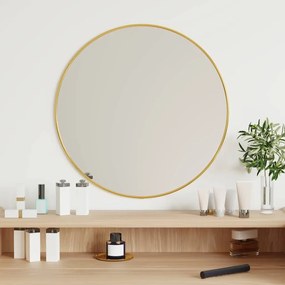 Specchio da Parete Rotondo con Cornice Elegante per Arredamento Interni, Ø 50 cm / Argento