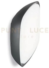 Ges090- plafoniera alluminio grigio antracite ip65 a led 4000k 2000...