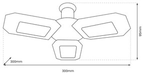 LED Proiettore da soffitto 3xE27/16,7W/230V 4000K
