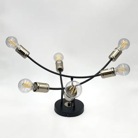 Lampadario a plafone ANYA 6xE27/15W/230V nero/oro