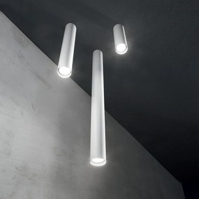 Plafoniera Moderna Look Metallo Bianco 1 Luce 7W 3000K Luce Calda H20Cm