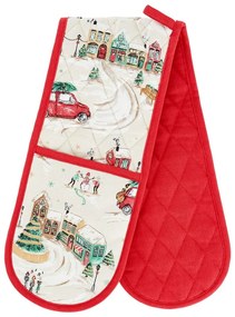 Doppio guanto da cucina in cotone Christmas Town – Catherine Lansfield