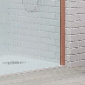 Doccia walkin 120 cm vetro scanalato profilo oro rosa | KW1000FLGR - KAMALU
