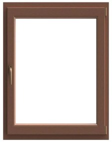 Finestra in PVC rovere dorato L 80 x H 140 cm, 1 anta apertura a destra