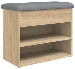 Panca porta scarpe rovere sonoma 62x32x50 cm legno multistrato