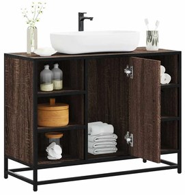 Mobile Lavabo Bagno Rovere Marrone 60x30x60cm Legno Multistrato /