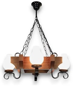 Brilagi - Lampadario a sospensione con catena QUEEN 4xE14/40W/230V faggio/noce