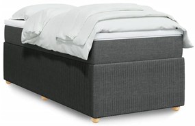 Giroletto A Molle Con Materasso Grigio Scuro 90x190 Cm Tessuto /
