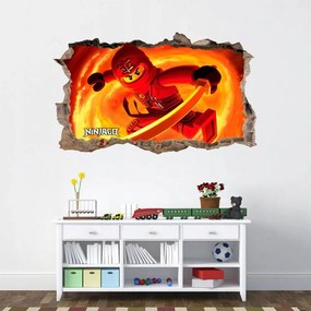 Adesivo murale azione rosso ninja go 47 x 77 cm